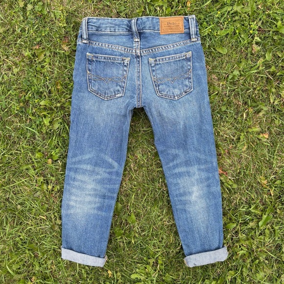 Polo Ralph Lauren Astor Slim Fit Boyfriend Jeans Girls 4T Adjustable Waist Blue - Picture 2 of 8